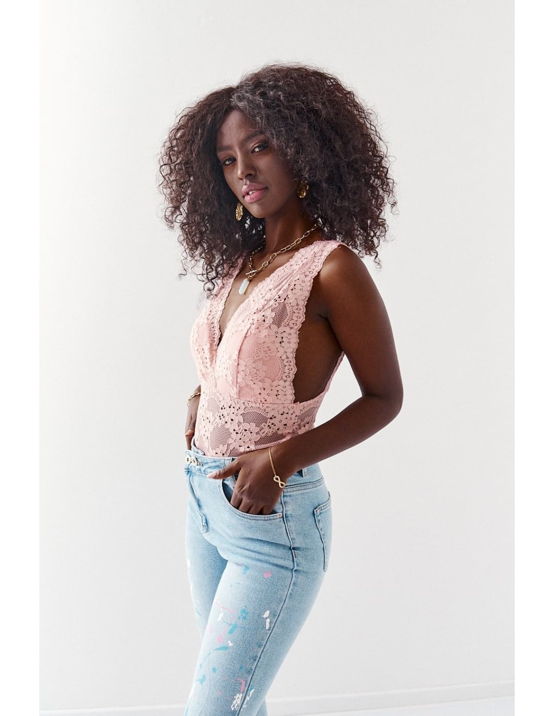 Lace bralette top pink 98500 - Online store - Boutique